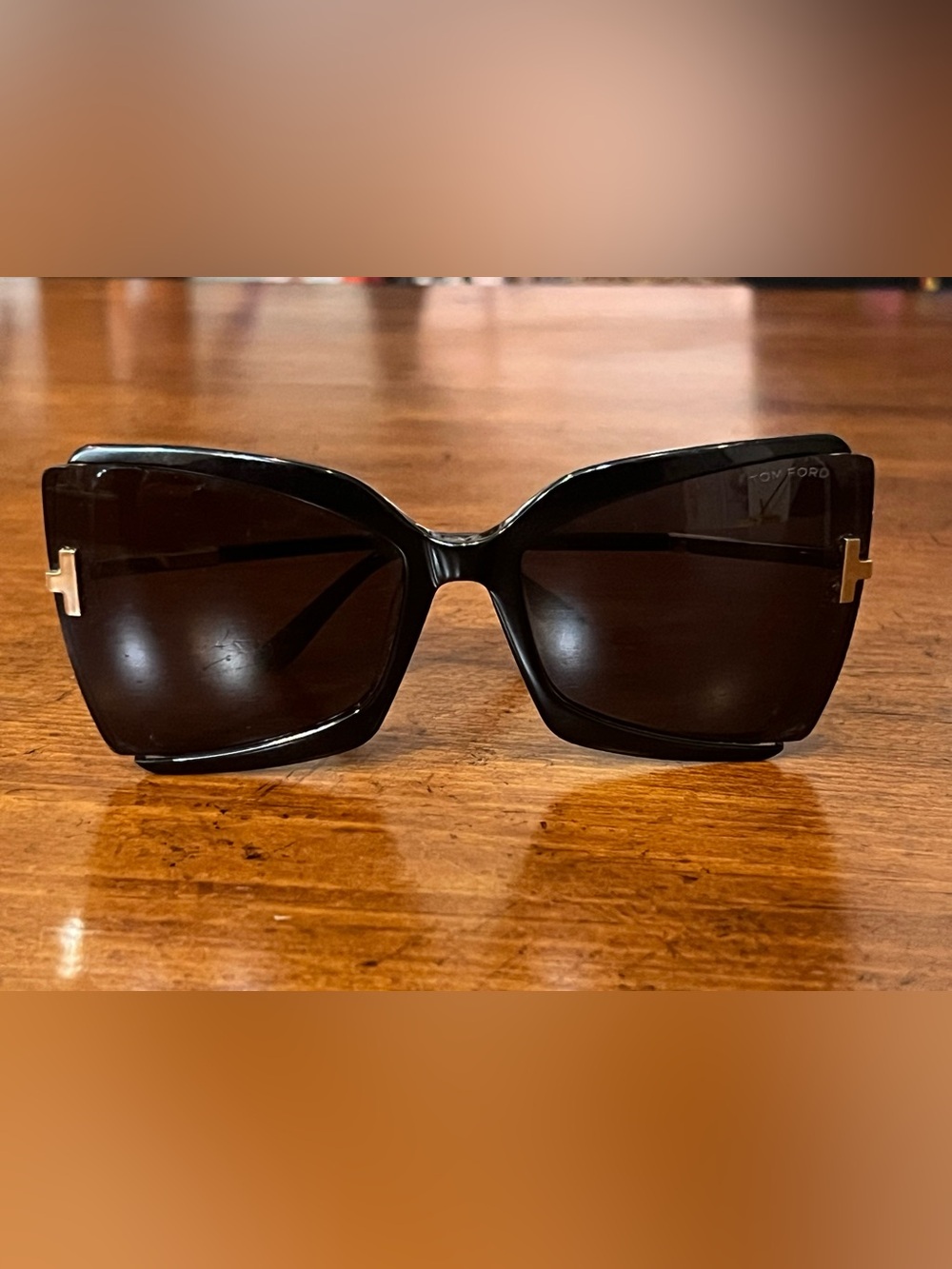 Tom Ford Gia FT0766 Square Sunglasses for Women Black & Gold - Picture 2 of 8